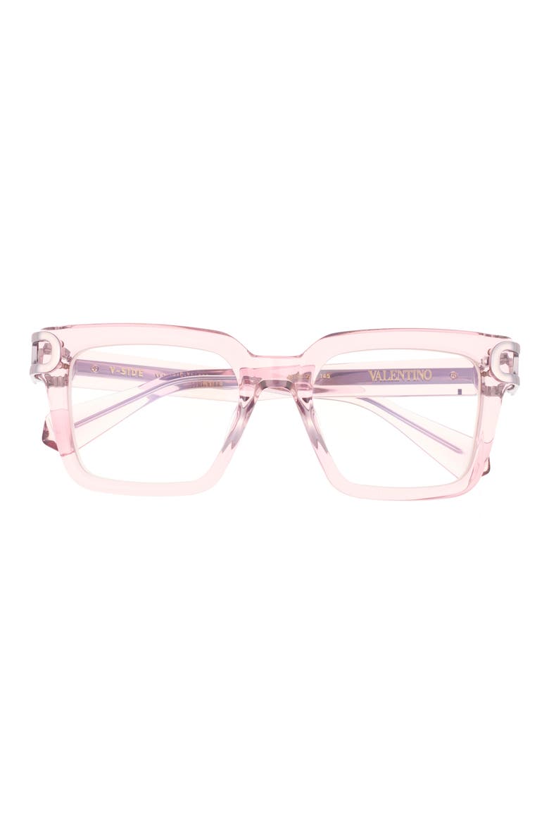 51mm Square Optical Glasses, Main, color, ROSE ROSE TRANSPARENT