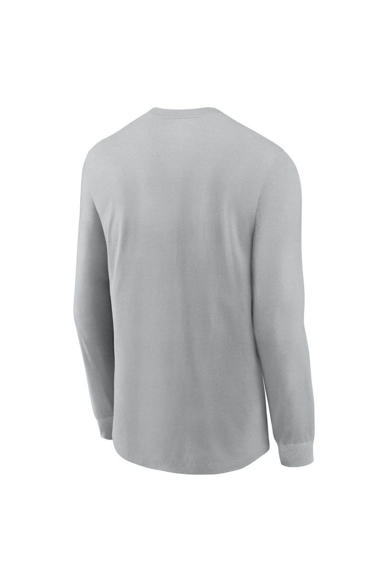 Men's Nike Silver Cleveland Browns Sideline Infograph Lock Up Performance Long Sleeve T-Shirt, Alternate, color, Silver