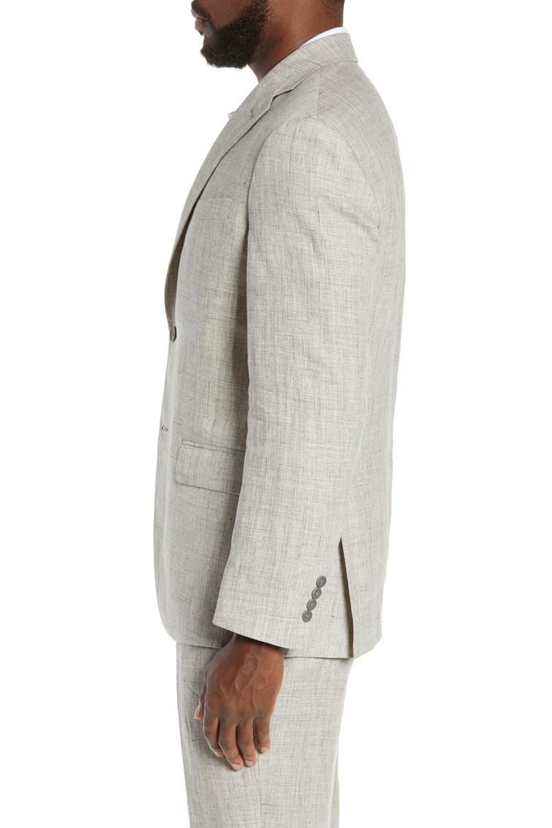Mélange Linen Blazer, Alternate, color, LIGHT GREY