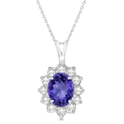 Tanzanite & Diamond Accented Pendant Necklace 14k