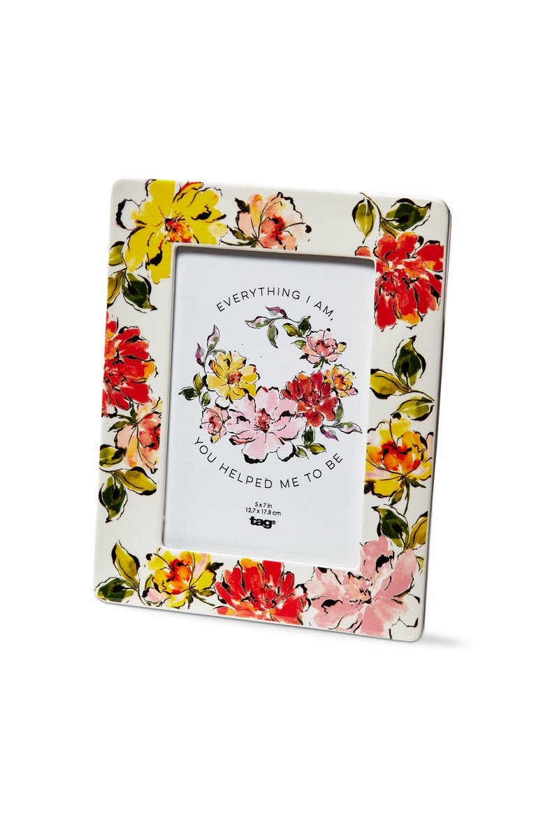 In Bloom Photo Frame 5X7 Multi Earthenware Spring, Main, color, White