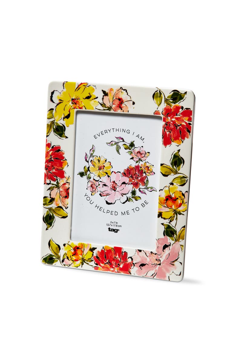 tag In Bloom Photo Frame 5X7 Multi Earthenware Spring, Main, color, White