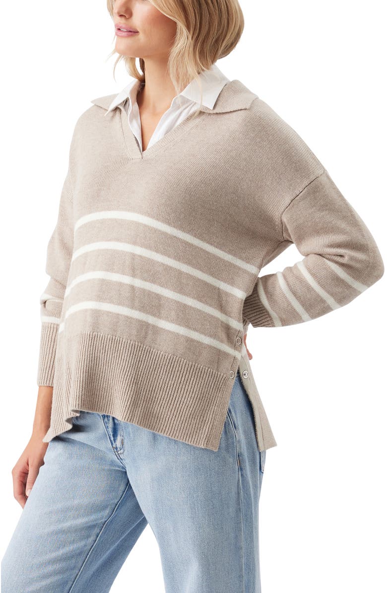Ripe Maternity Lori Nursing Knit, Alternate, color, Latte / Chalk
