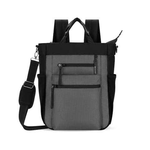 Soleil, Anti Theft Convertible Backpack, 3 in 1 Tote Bag, Cross Body Purse, 18L Travel Backpack, Travel Gifts for Women, RFID Protection, Metal Hardware Fits 15 Laptop, Straw