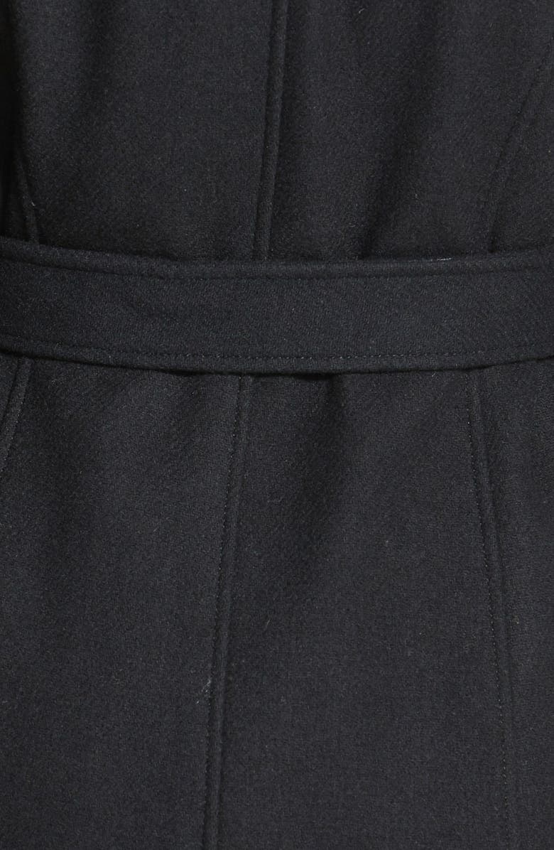 Ellen Tracy Hooded Wool Blend Coat with Genuine Fox Fur Trim, Alternate, color,