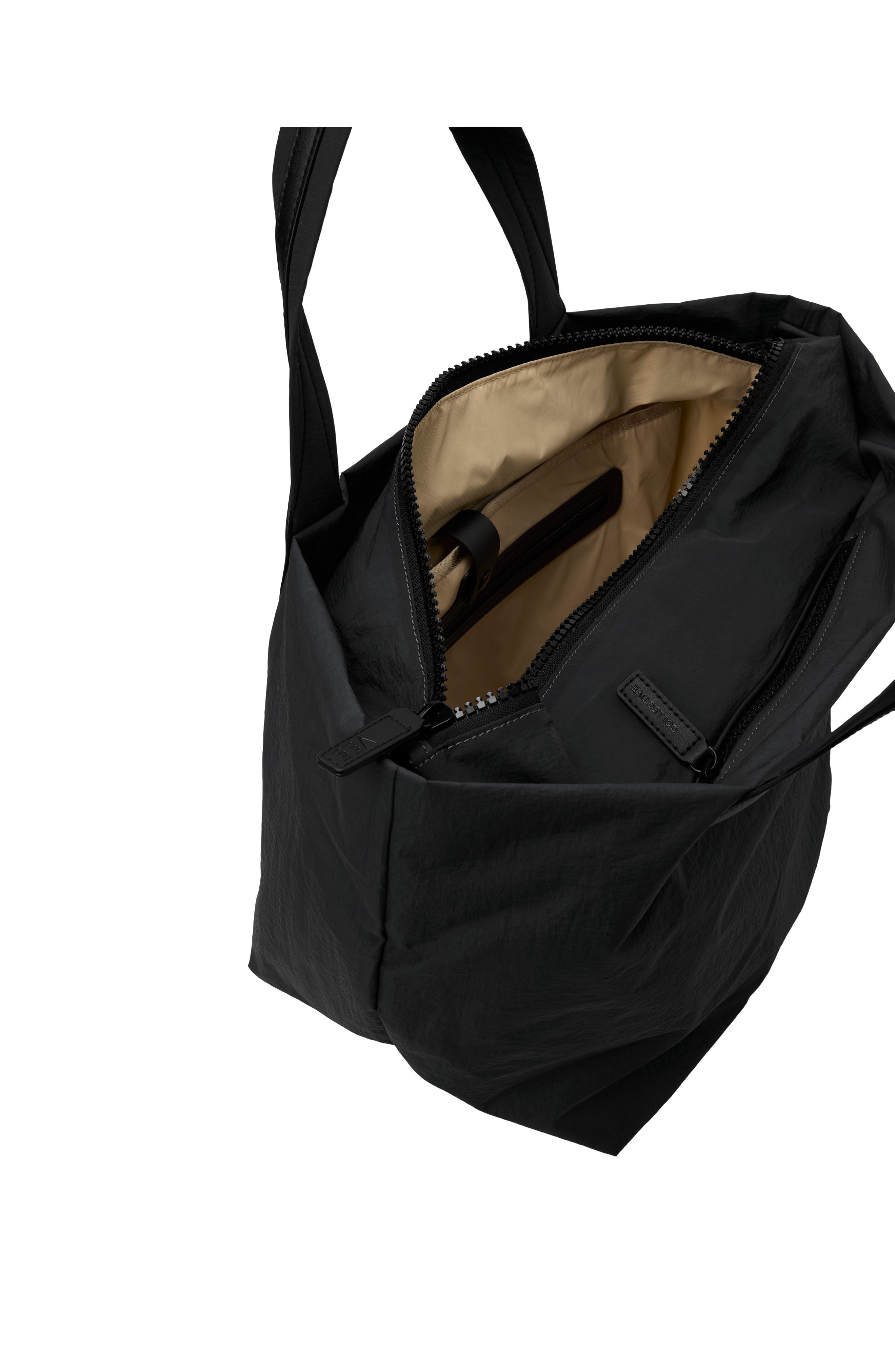 VeeCollective Medium Porter Essence Recycled Paper Nylon Tote, Alternate, color, Bk Paper Blk
