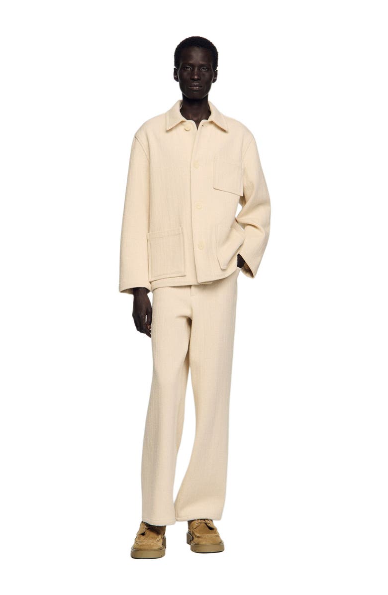 SANDRO Cotton worker jacket, Alternate, color, Ecru