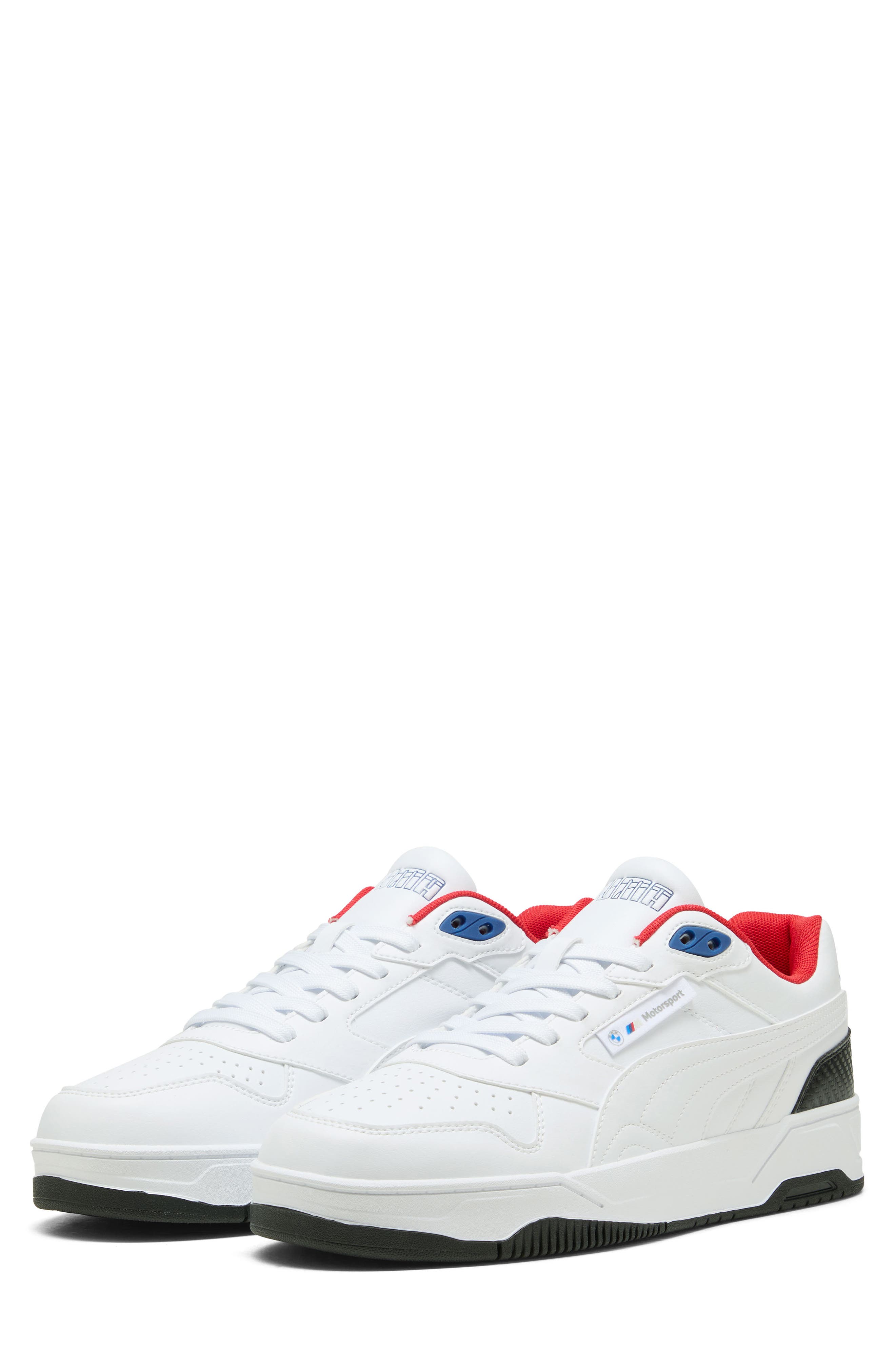 BMW M Motorsport RBD Drive Low Sneaker, Alternate, color, PUMA WHITE/ PRO BLUE/ POP RED