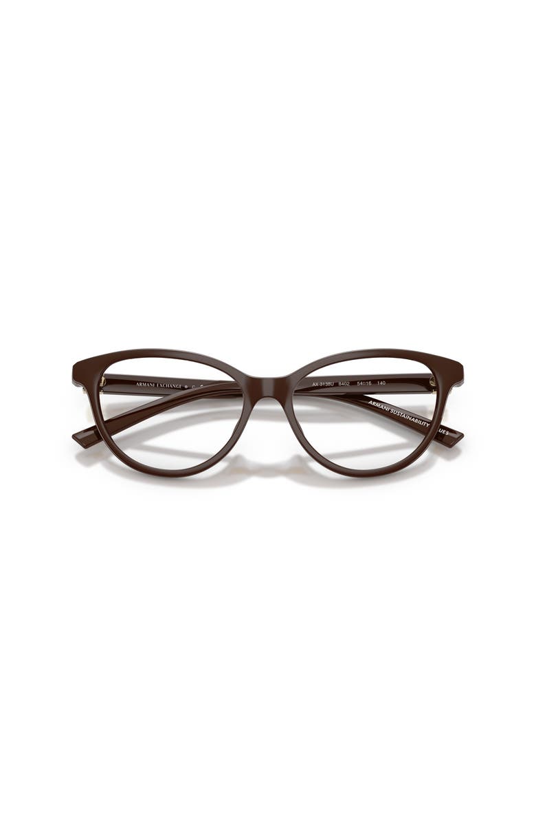 Armani Exchange 54mm Cat Eye optical glasses, Alternate, color, Brown