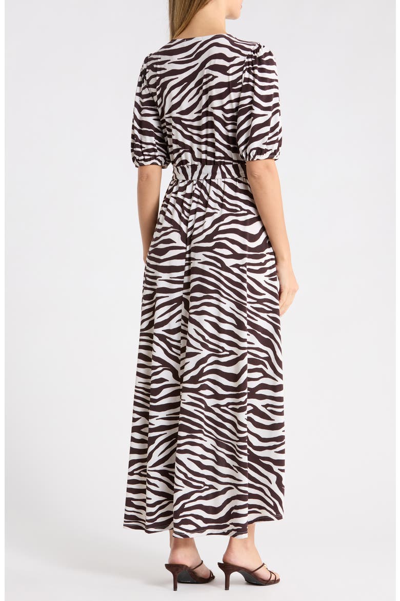 Zebra Print High/Low Maxi Dress, Alternate, color, BROWN ZEBRA