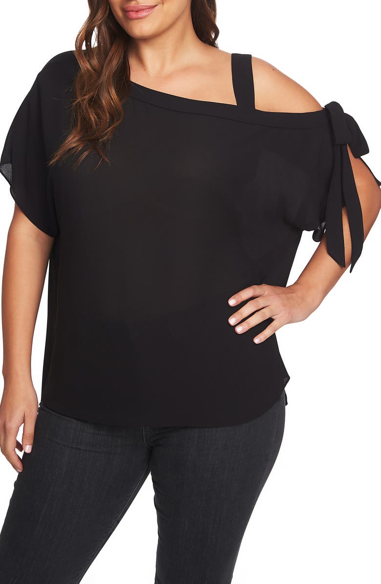 1.STATE One-Shoulder Tie Sleeve Blouse, Main, color, 