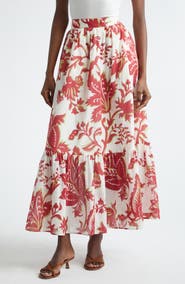Etro Flounce Hem Cotton Maxi Skirt