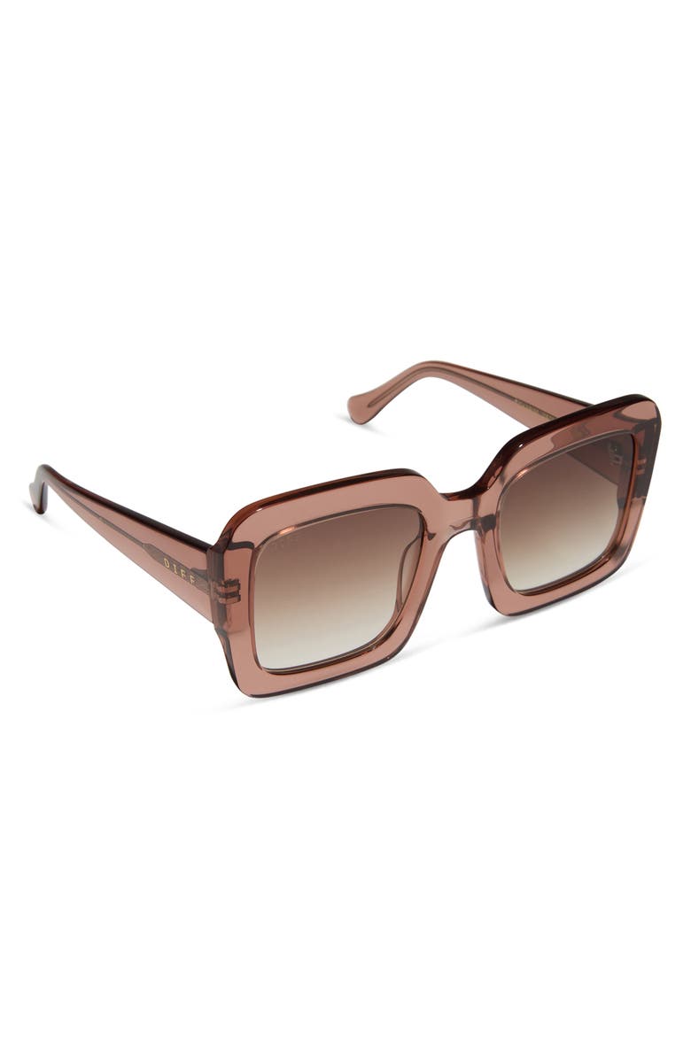 DIFF Charise 51mm Gradient Square Sunglasses, Alternate, color, Brown