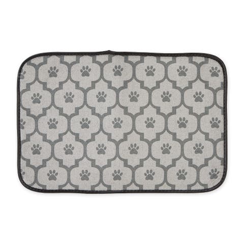 Microfiber Cushioned Pet Mat, Lattice Paw Print