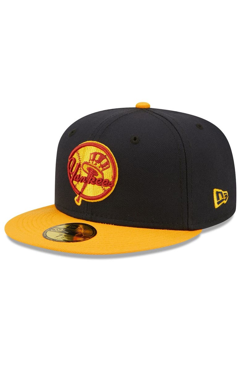 New Era Men's New Era Navy/Gold New York Yankees Primary Logo 59FIFTY Fitted Hat, Alternate, color, 