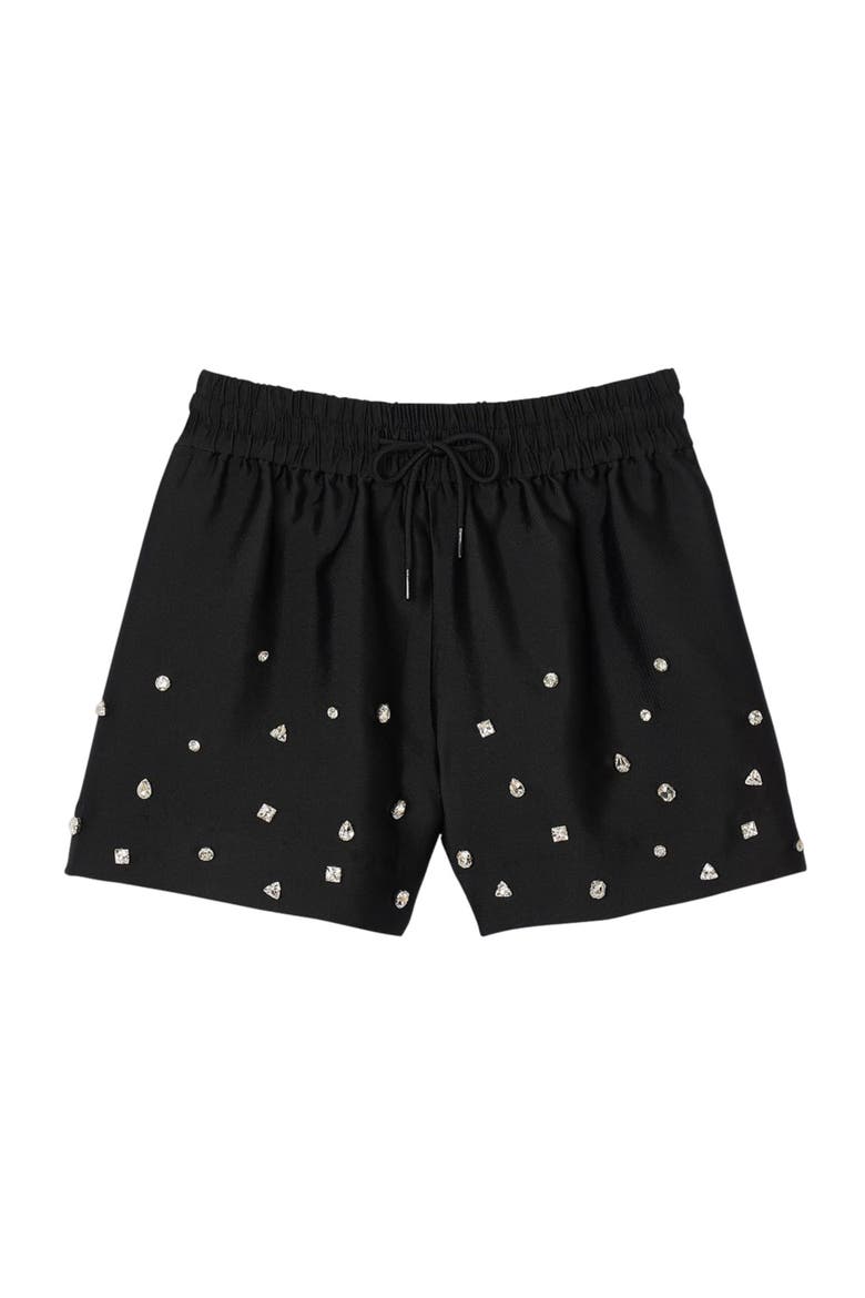 Rhinestone wide-leg shorts, Alternate, color, Black