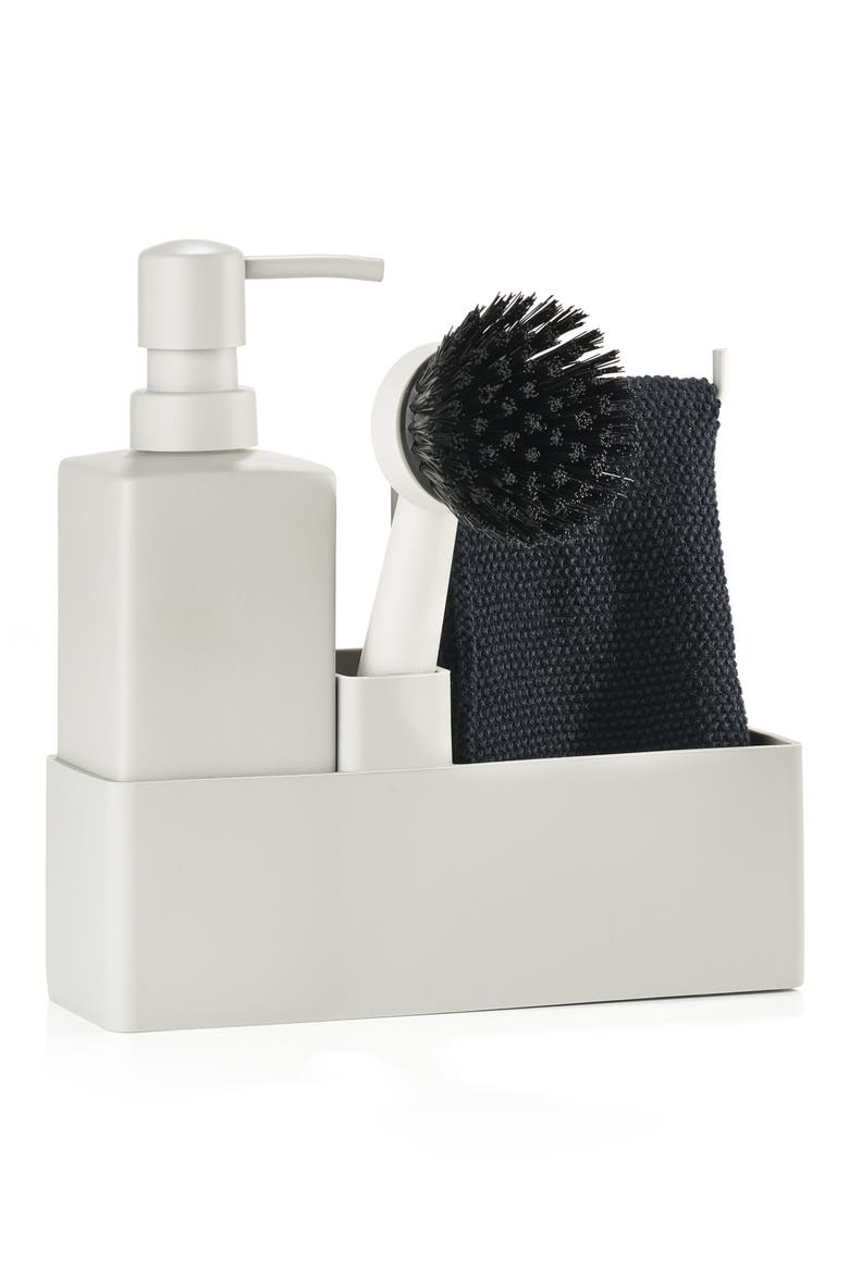 Dishwashing Set with Cloth, Main, color, SOFT GREY