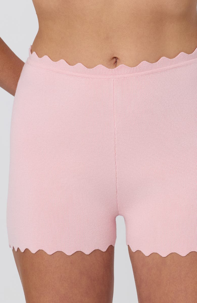 ASTR the Label Scalloped Edge Knit Shorts, Alternate, color, Pink