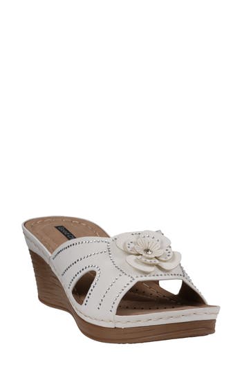 Gc Shoes Fiora Wedge Sandal In White