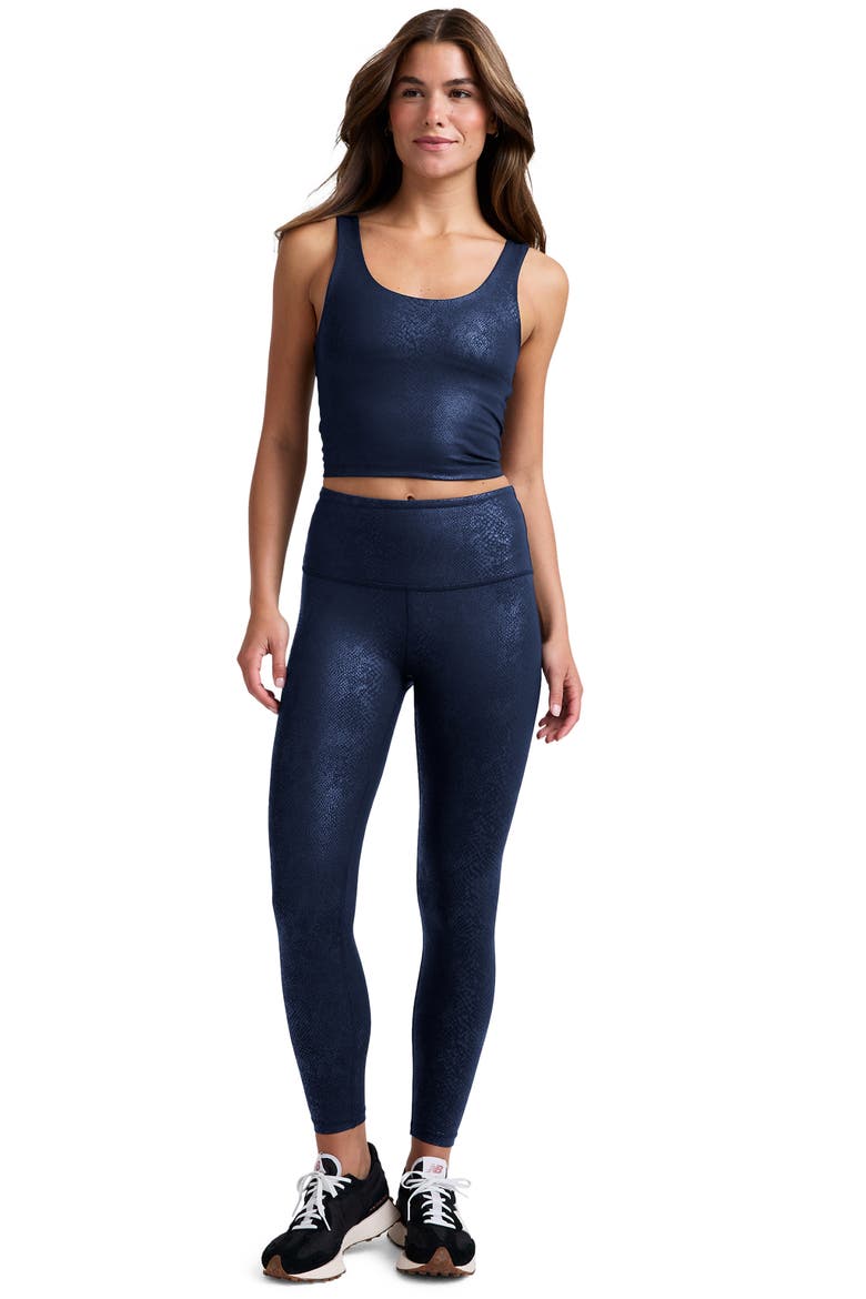 Powershine High Waist Midi Leggings, Alternate, color, NAVY VIPER NAVY