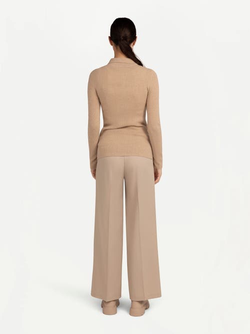Gobi Mongolian Cashmere Organic Color Lightweight Polo In Beige