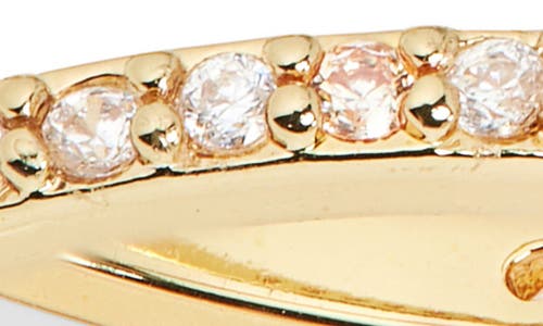 Nordstrom Rack Set Of 3 Cubic Zirconia Inset Stacking Band Rings In Gold