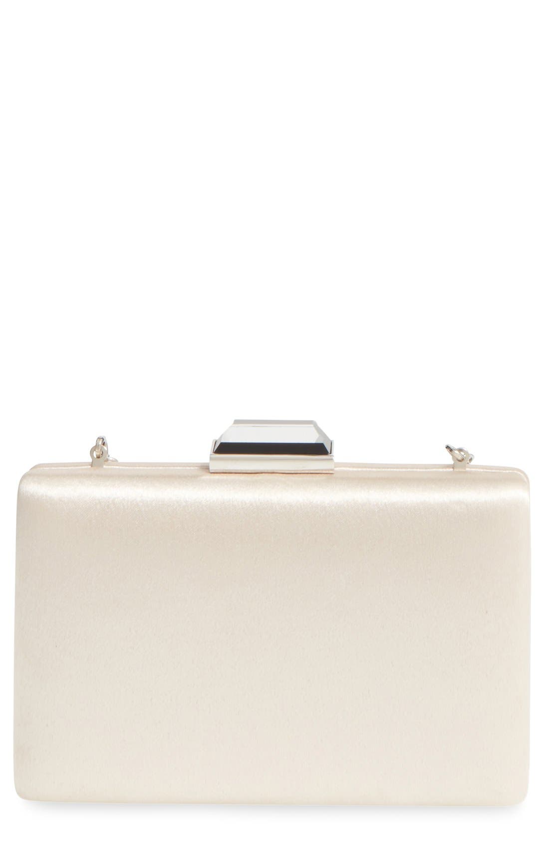 Glint 'Gioiello' Satin Clutch, Main, color, 