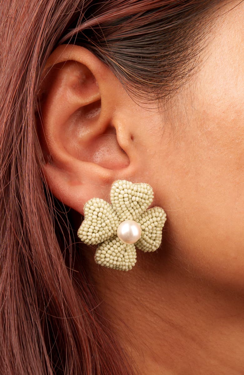 Deepa Gurnani Liora Beaded Flower Drop Earrings, Alternate, color,