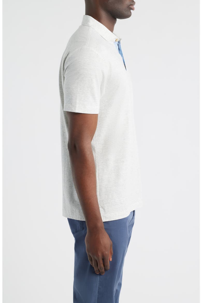Thatcher Stripe Cotton Blend Polo, Alternate, color, LIGHT GRAY