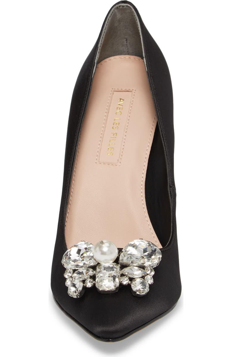 Avec Les Filles Chiara Embellished Pointy Toe Pump, Alternate, color,