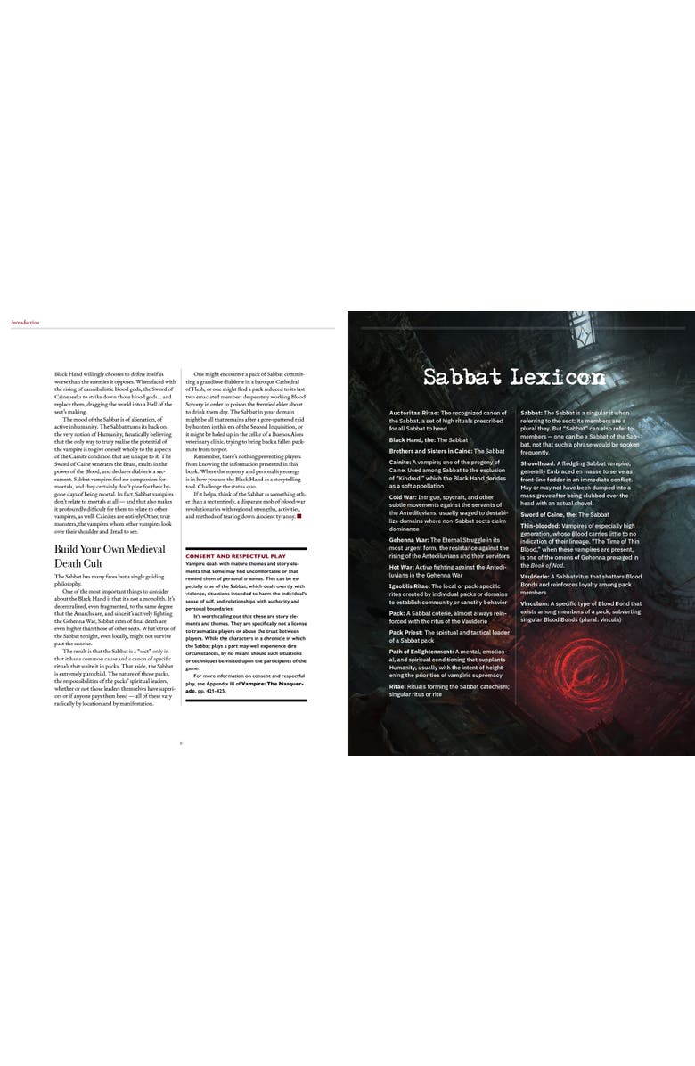 Renegade Game Studios Vampire The Masquerade 5th Edition Roleplaying Game Sabbat The Black Hand, Alternate, color, Multicolored