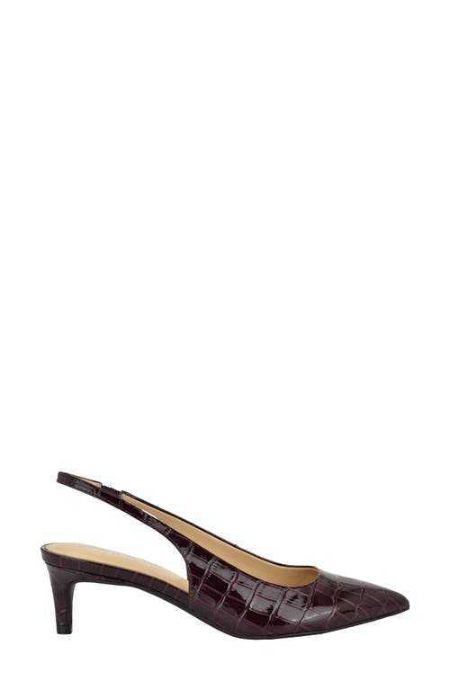 Calvin Klein Dainty Kitten Heel Pointed Toe Slingback Pump In Burgundy