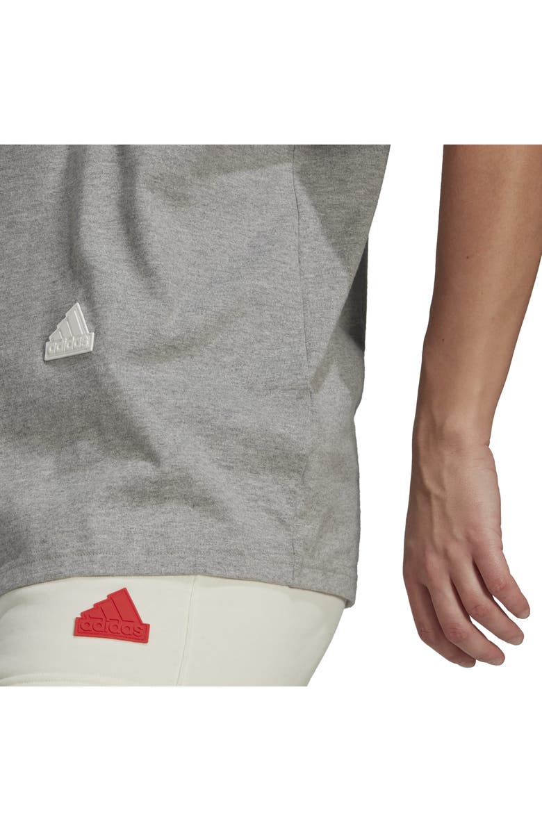 adidas Oversize Logo Graphic Tee, Alternate, color, Medium Grey Heather/ White