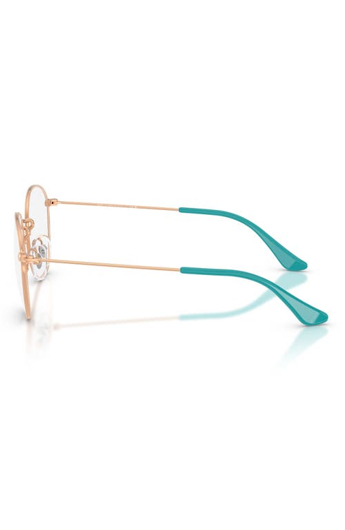 Ray Ban Ray-ban Kids' 48mm Irregular Optical Glasses In Rose Gold