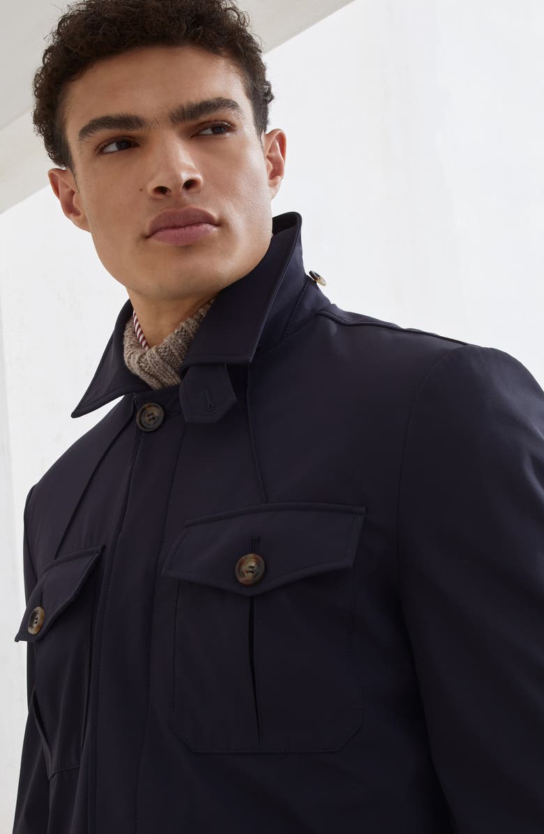 Brunello Cucinelli Redingote, Alternate, color, Navy Blue