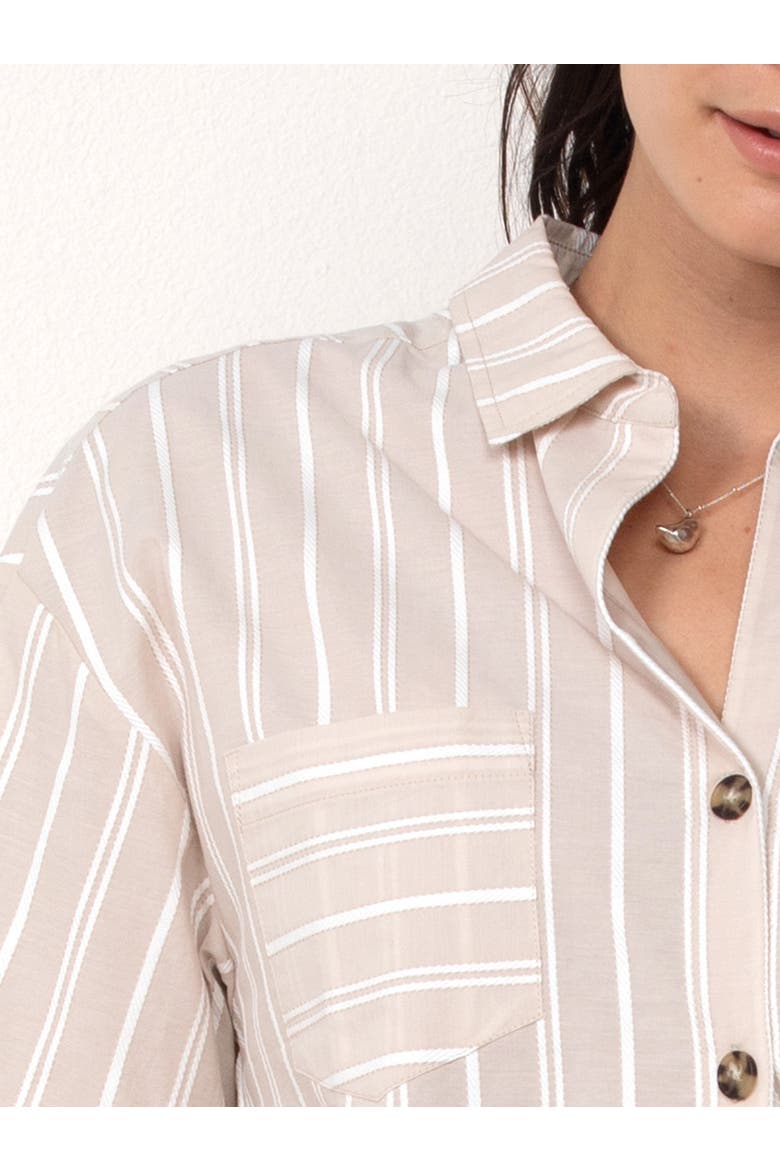 Cotton Button Up Shirt, Alternate, color, Khaki Sand