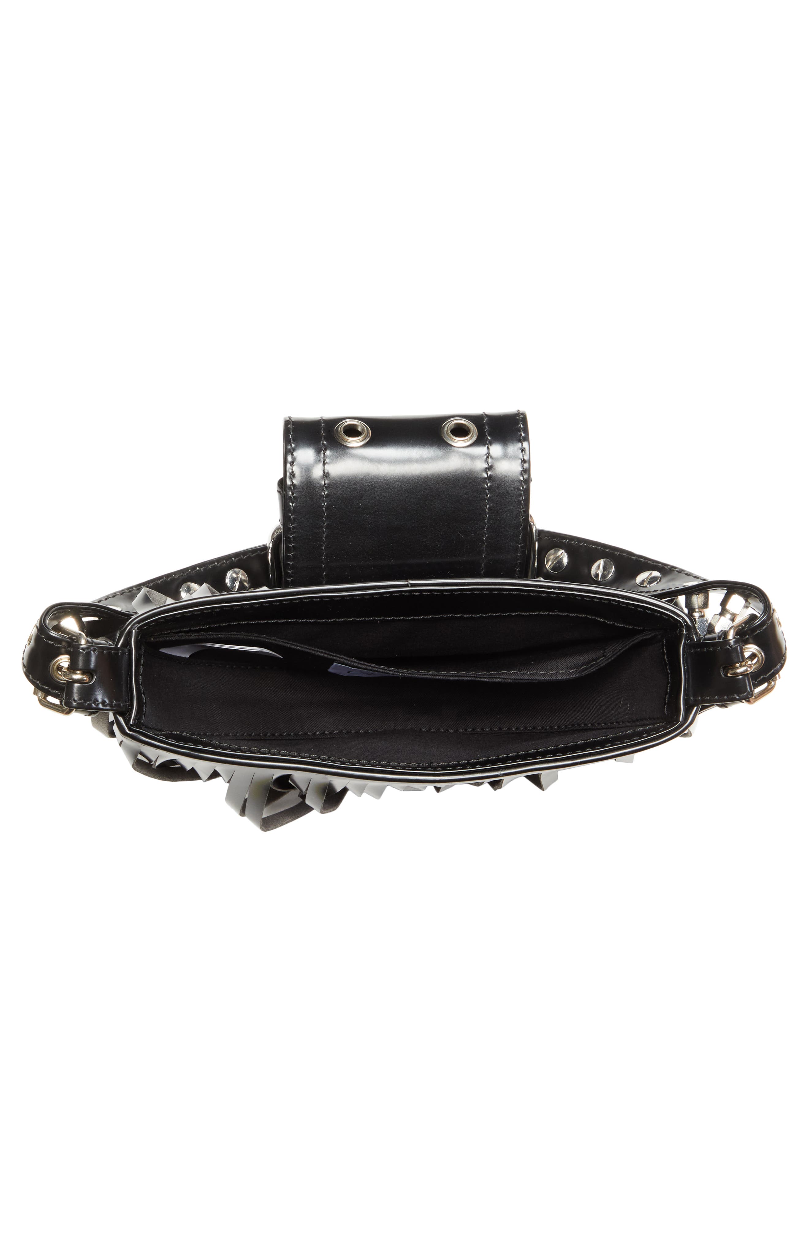 Vaquera Mini Fringe Faux Leather Handbag, Alternate, color, 