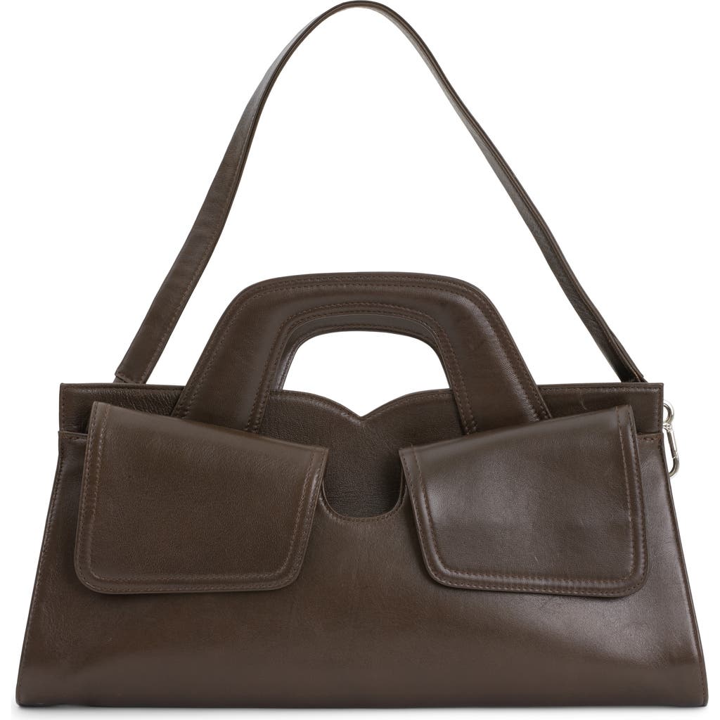 Jeffrey Campbell Lorelai Double Strap Leather Satchel In Khaki