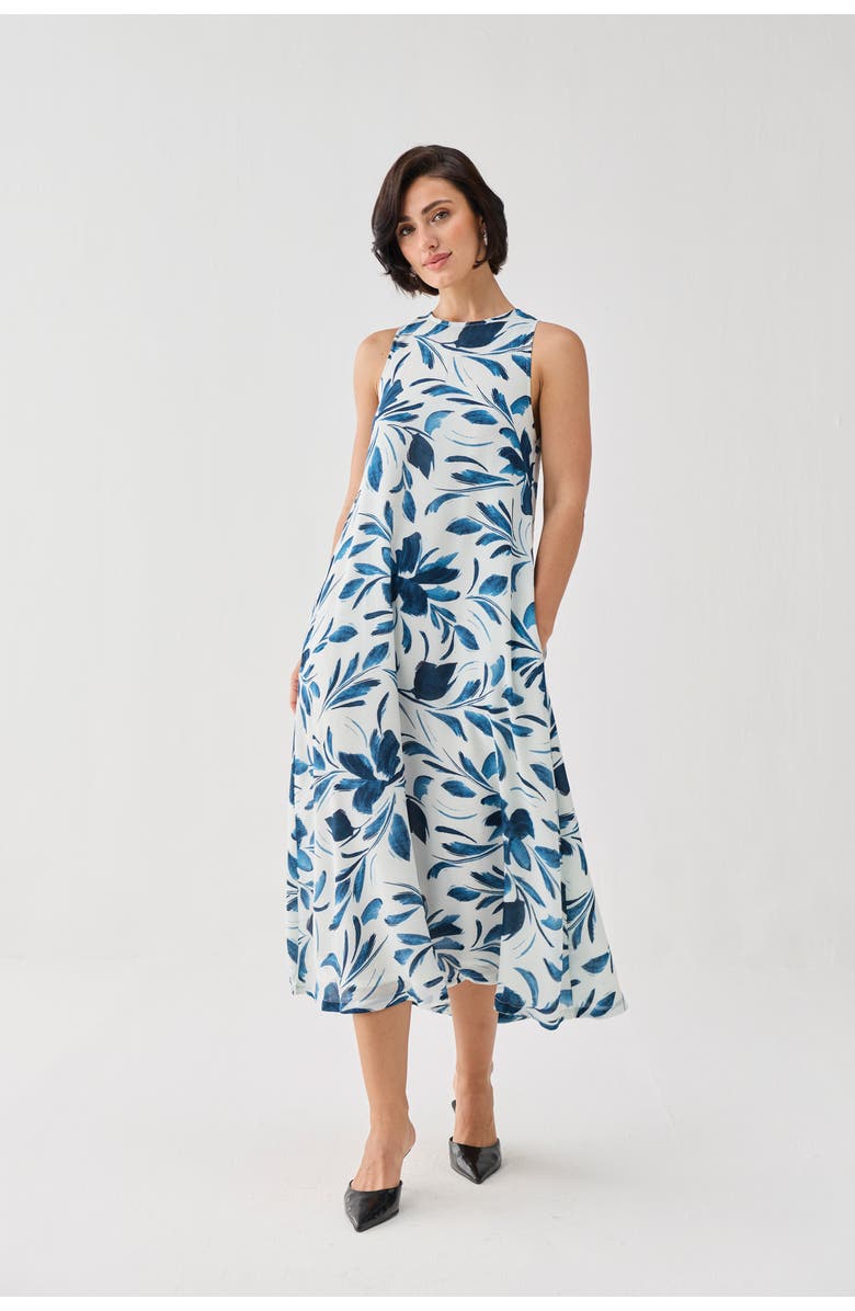 Reistor Floral Sleeveless Maxi Dress, Alternate, color, Blue Floral