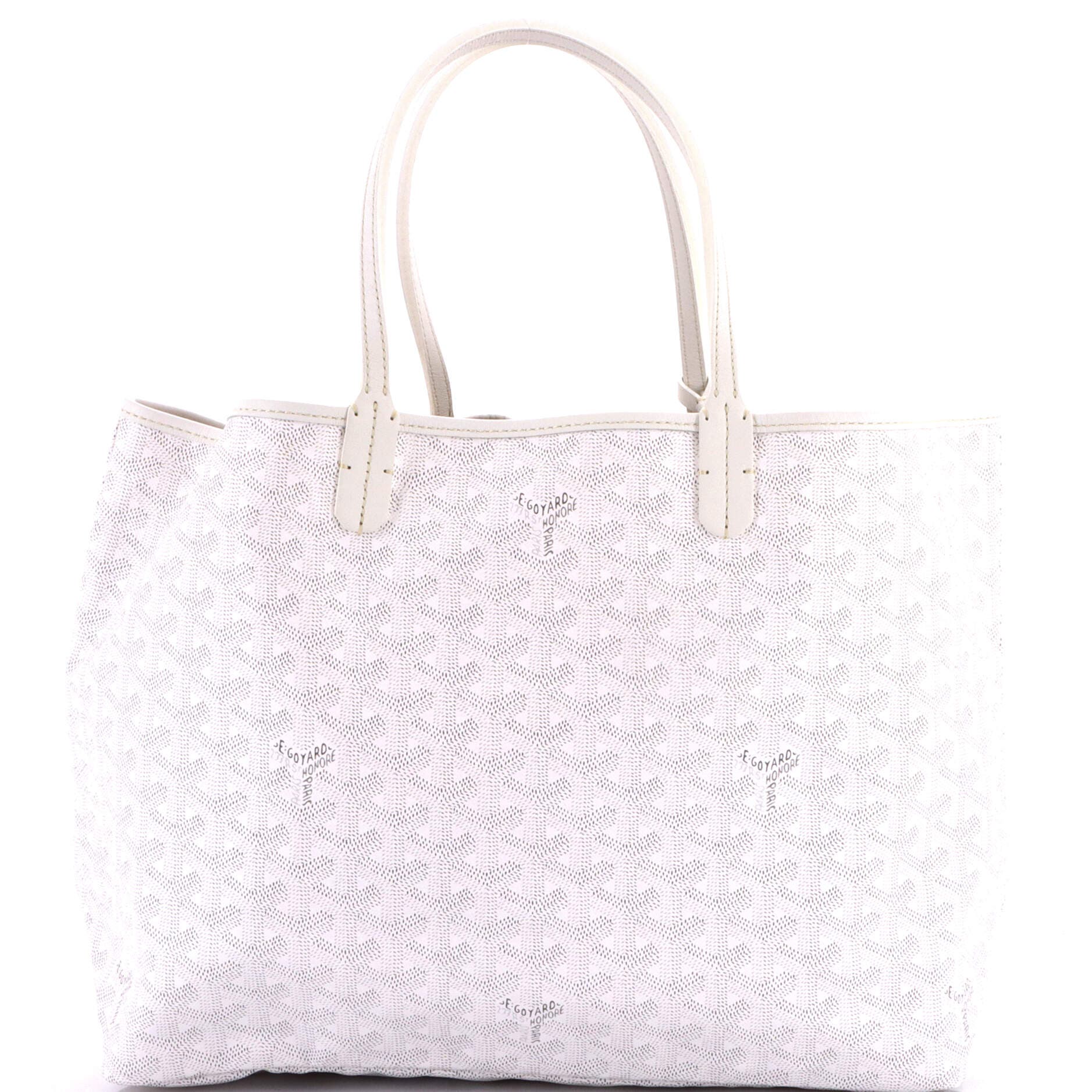 Pre-Owned Goyard Saint Louis Tote Coated Canvas PM, Main, color, White