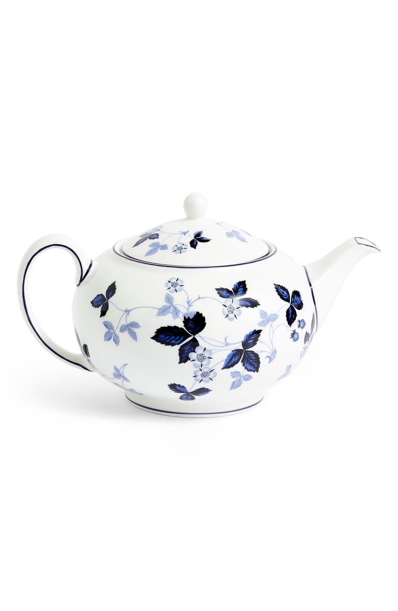 Wedgwood Wild Strawberry Bone China Teapot, Main, color, Blue