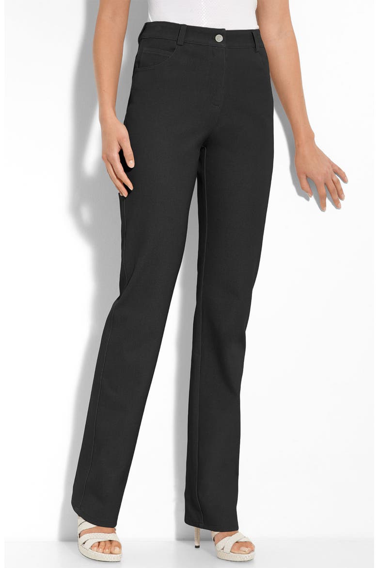 'Marie' Stretch Twill Pants, Main, color, CAVIAR