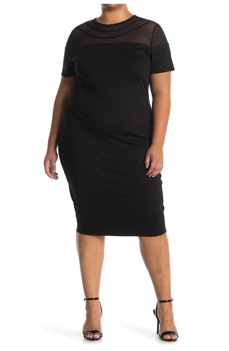 Curvy Sense Charlize Contrast Dress, Alternate, color, 