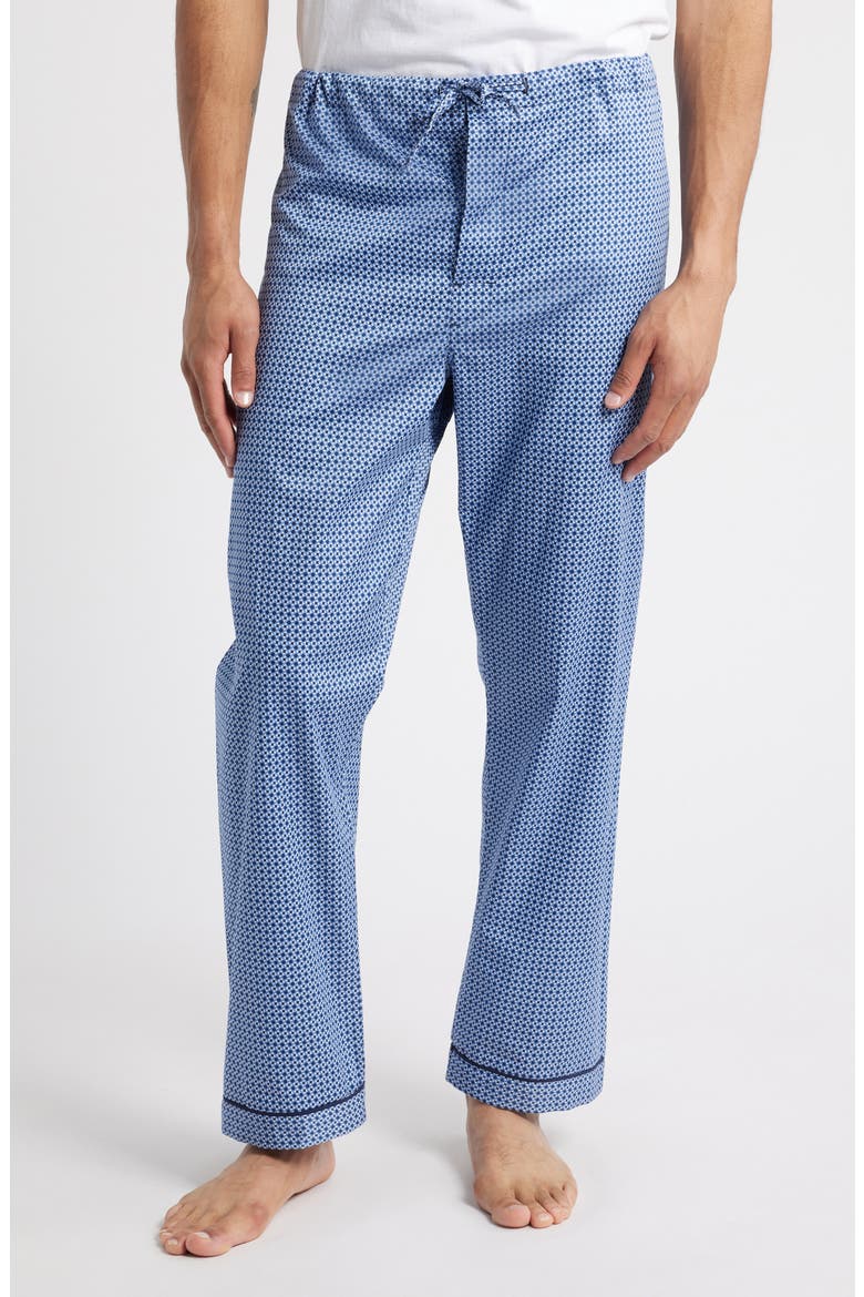 Cotton Sateen Pajamas, Alternate, color, NAVY/ BLUE