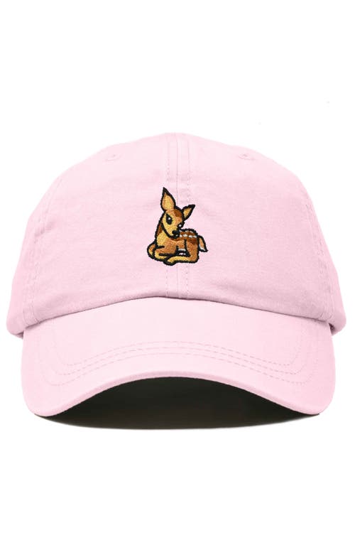 Shop Dalix Fawn Embroidered Outdoor Cap In Washed Pink