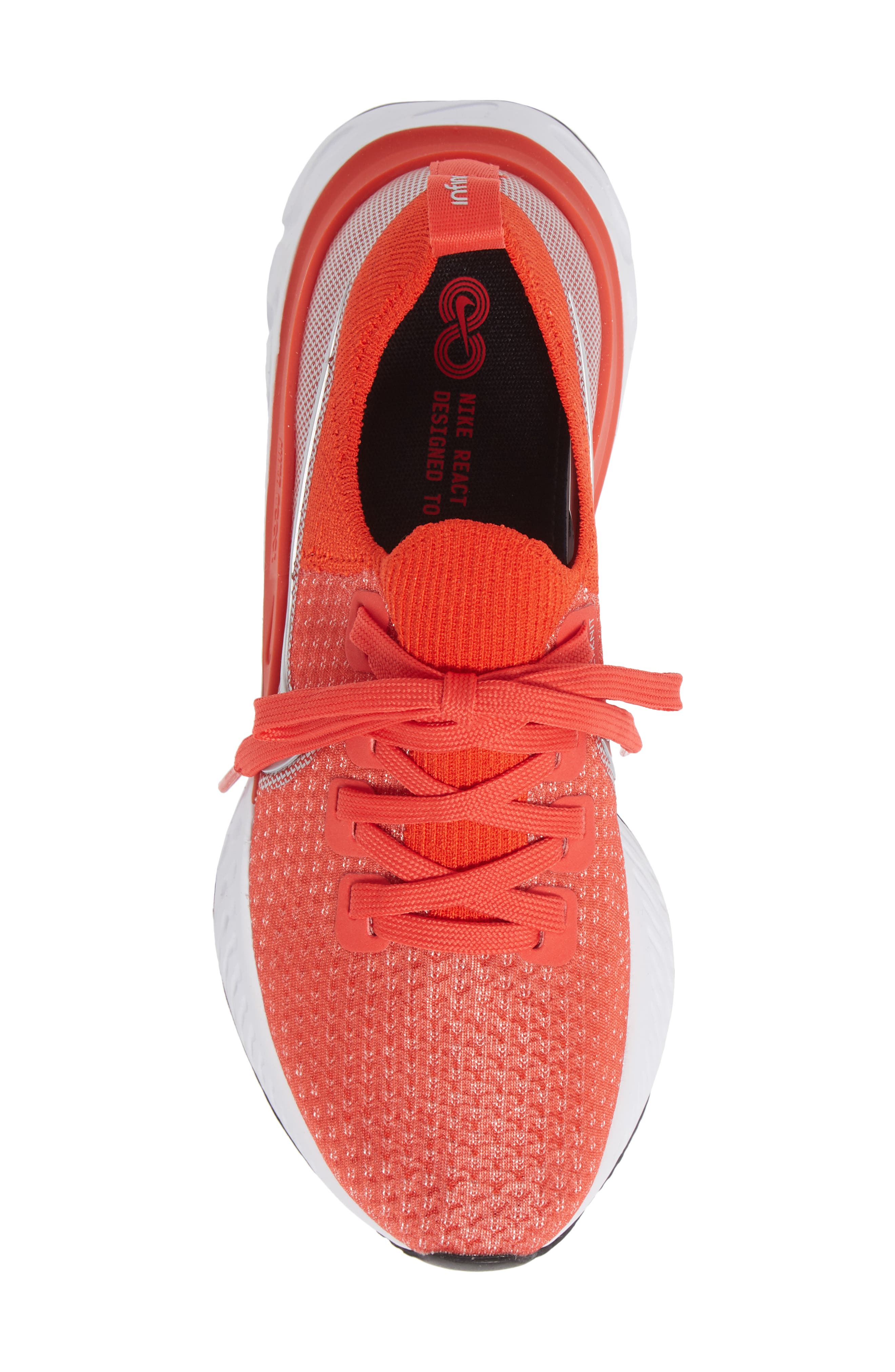 React Infinity Run Flyknit Running Shoe, Alternate, color, CHILE RED/ SILVER/ RED