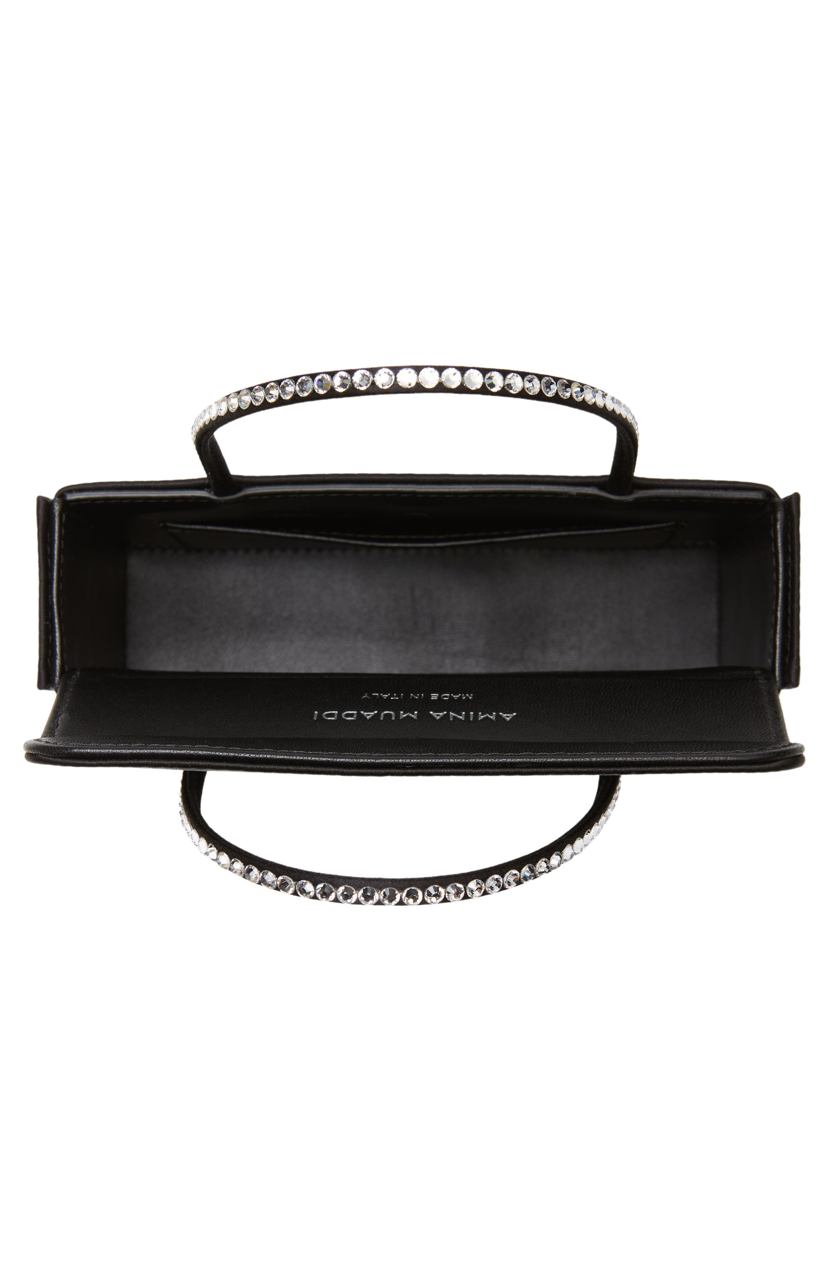 Amina Muaddi Amini Gilda Leather Top Handle Bag, Alternate, color, 