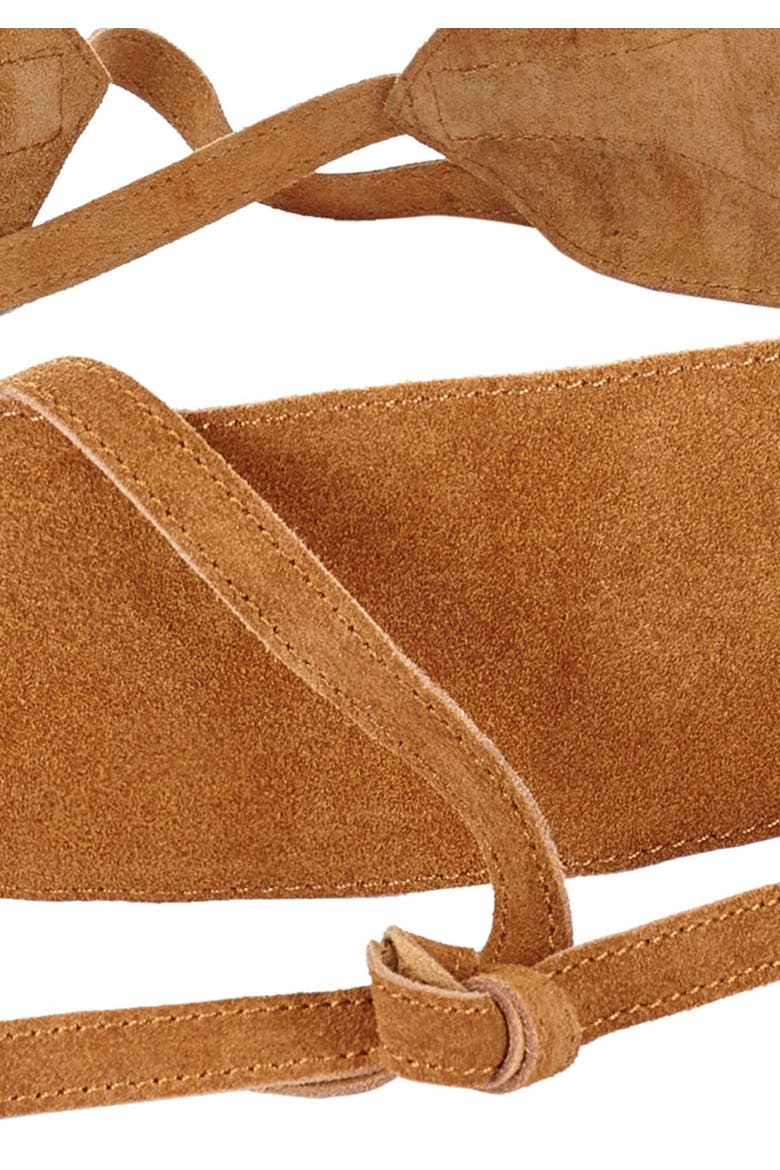 Wide Suede Belt, Alternate, color, Cognac
