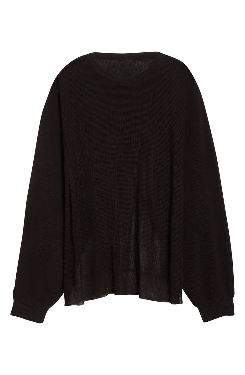 Homme Plissé Issey Miyake Brush Close-Up Crewneck Sweater, Alternate, color, Brown