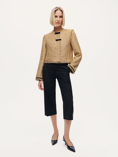 Textured Cropped Jacket